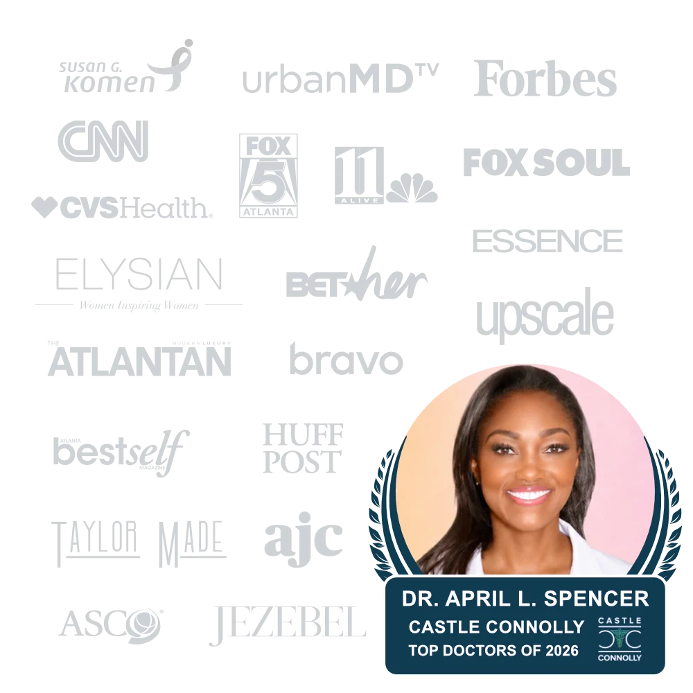 Dr. April Spencer logo media wall of organizations she has had media coverage on