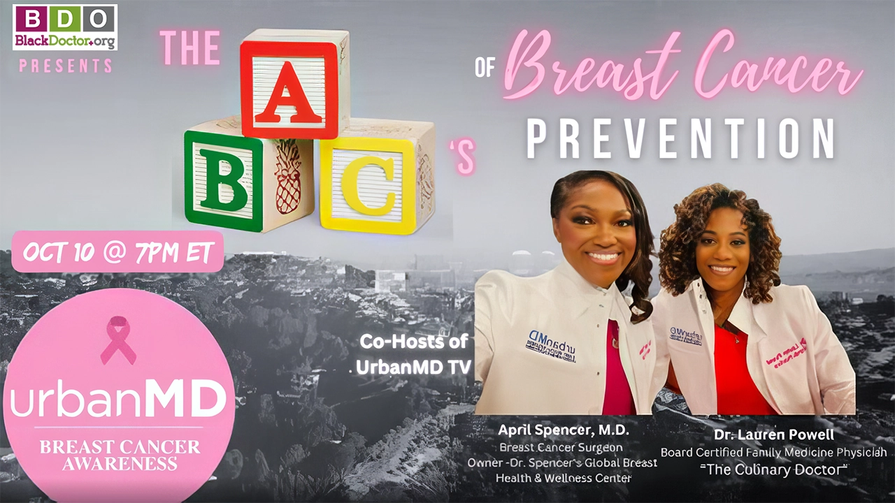 www.blackdoctor.org 2023 UrbanMD show promotion with Host Dr. April Spencer